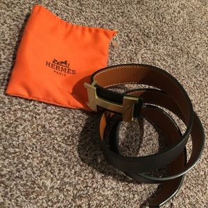 Hermès reversible leather Belt
